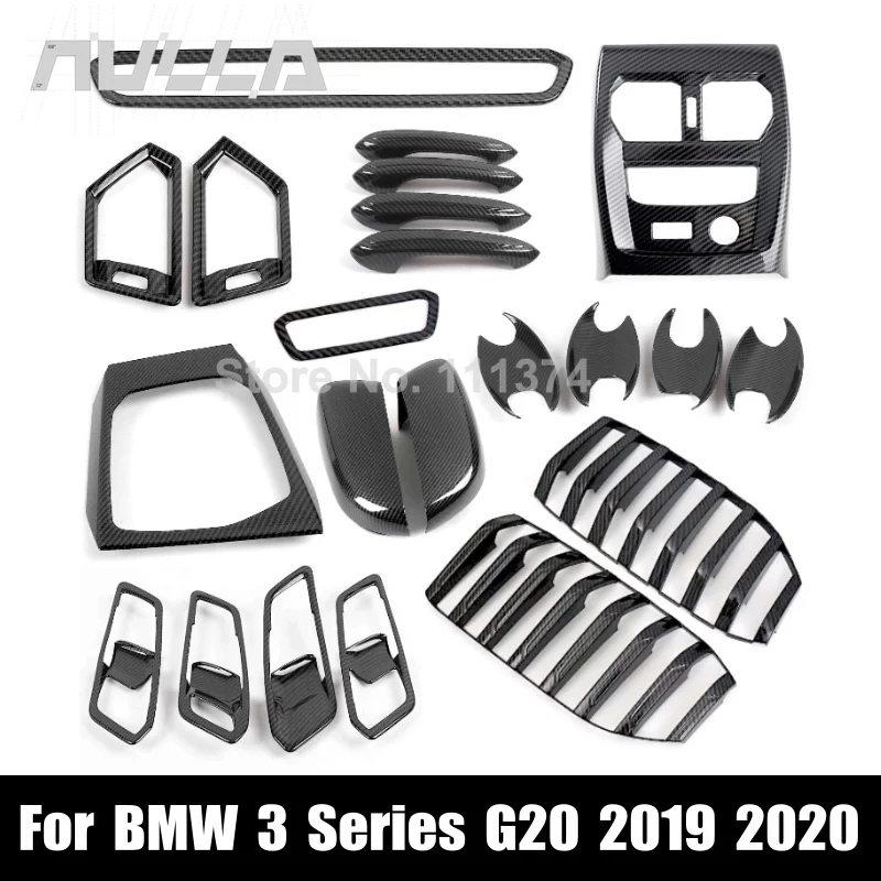

АБС-пластик, карбоновый внешний вид, украшение для автомобиля для BMW 3 серии G20 2019 2020, ручка для дверного зеркала заднего вида, крышка для вент...