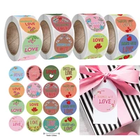 500pcs 2 5cm cute retro color handmade with love stickers baking packaging saling decoration diary scrapbooking stationery label