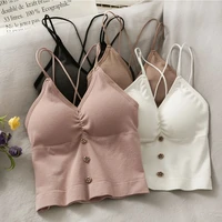 new japanese cotton underwear sexy solid color top fashion sports long tank up womens suspender button underwear sexy lingerie