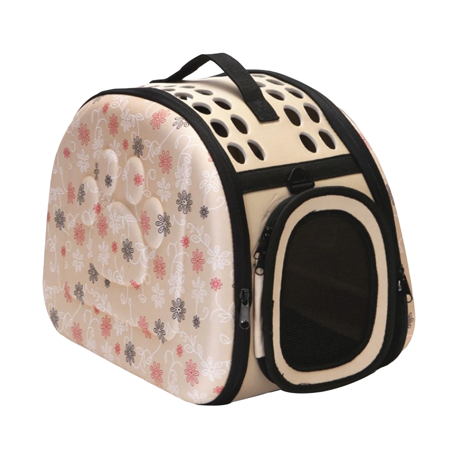 

Портативная дорожная сумка для питомцев, воздухопроницаемая сумка с прозрачным окошком и ручкой на молнии для средних собак и кошек