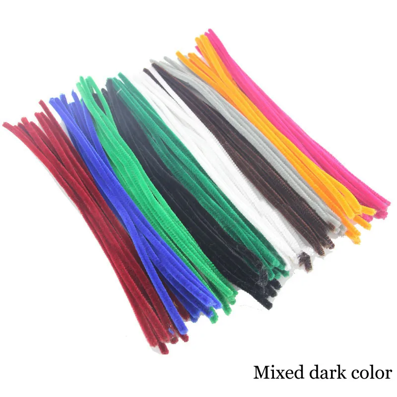 mixed dark color Для детей и взрослых, для детей, для детей, красочные трубы, искусственные цветы, шенилловые стебли, плюшевая обучающая игрушка, руководство - Цвет: mixed dark color