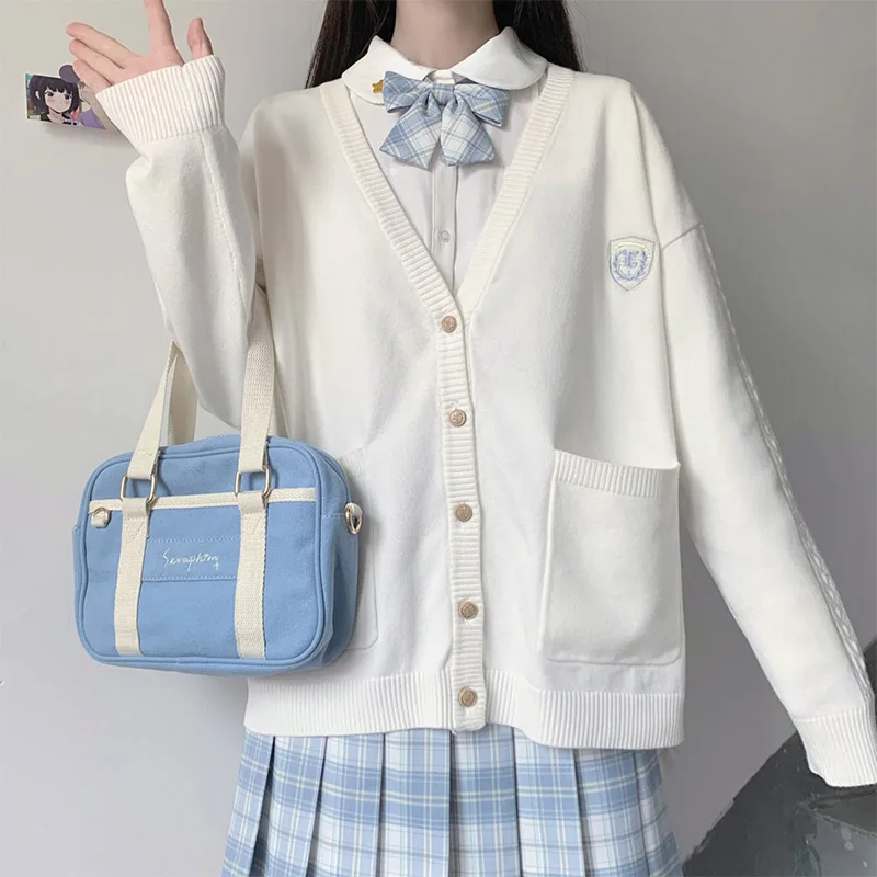 

Anbenser Japan School Sweater Spring Autumn V-neck Cotton Knitted Sweater JK Uniforms Cardigan Multicolor Student Girls Cosplay