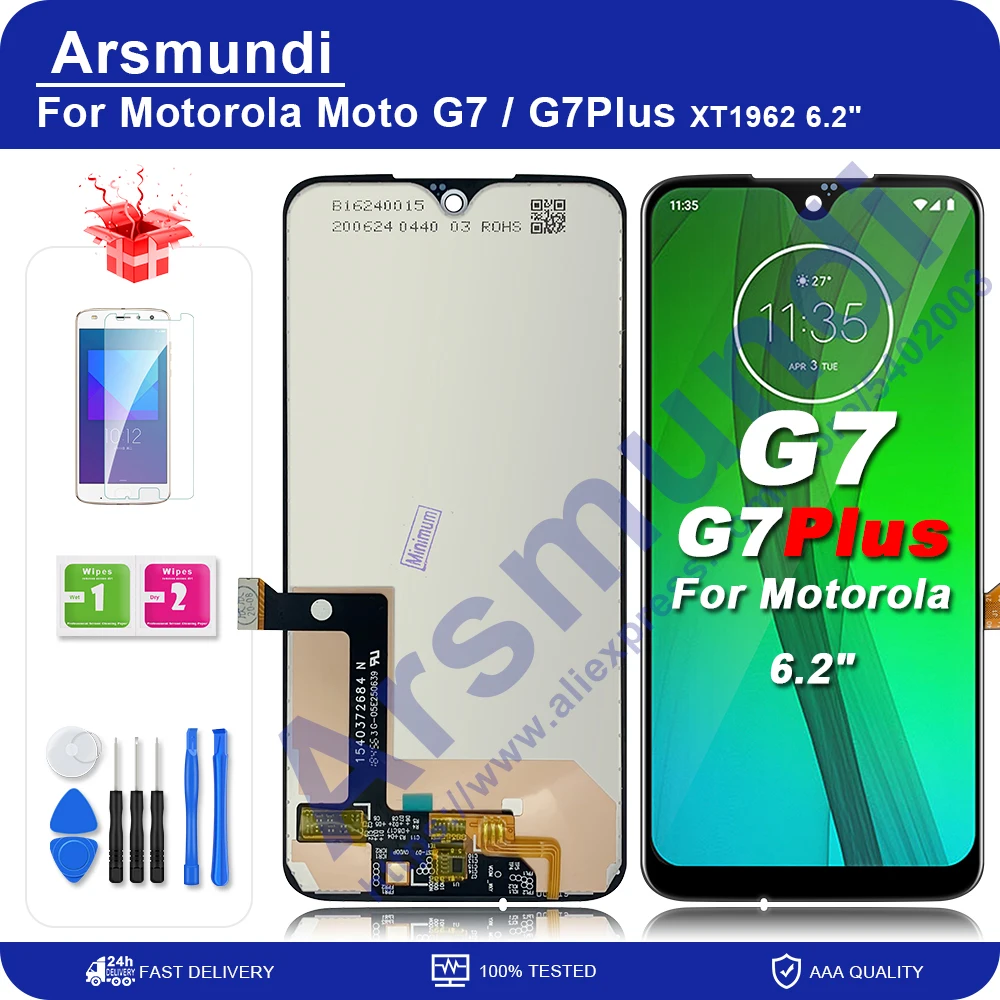 ЖК-дисплей 6 2 дюйма для Motorola Moto G7 xt1920 сенсорный экран дигитайзер в сборе сменные