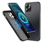 Роскошный чехол для iPhone 12 Pro Max12 Mini11 Pro, совместимый с MagSafe, мягкий жидкий силикон + закаленное стекло, задняя крышка для телефона