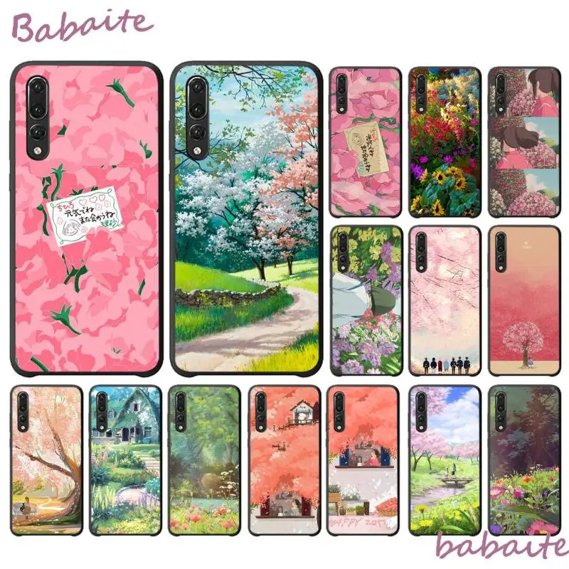 Babaite Kawaii японский розовый чехол для телефона с цветами Huawei P30 PRO LITE P SMART P20LITE 2018 NOVA 2
