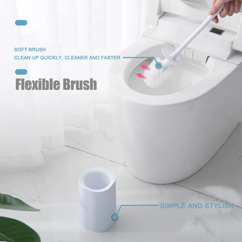 Щетка для унитаза с защитой от протечек и основанием силиконовая мягкая щетка