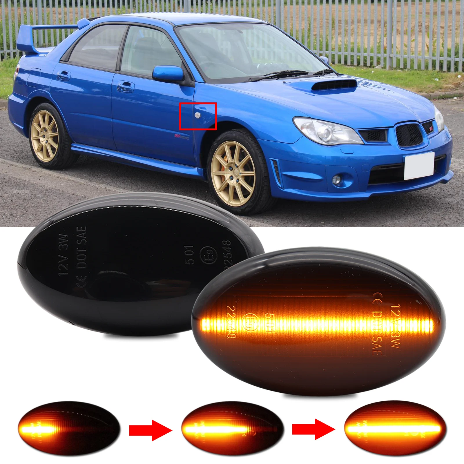 

84401SA001 84401SA000 Dynamic LED Side Marker Blinker Turn Signal Light For Subaru impreza 02-07 Liberty 00-03 Forester 01-13