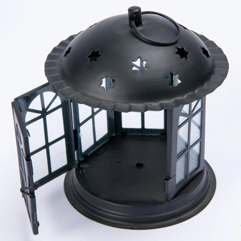 Марокканский подсвечник старинный Железный в виде дома со звездой Европейский