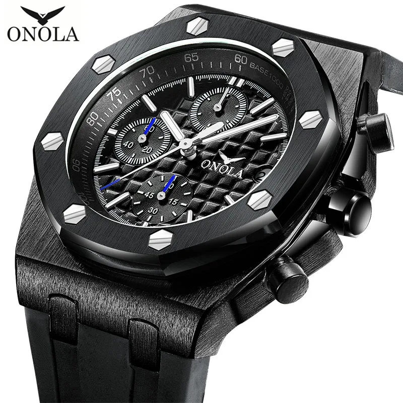 

2020 New ONOLA Men Watch Fashion Luxury Business Quartz Watches Rubber Strap Mens Waterproof Date Wrist Watch Relogio Masculino