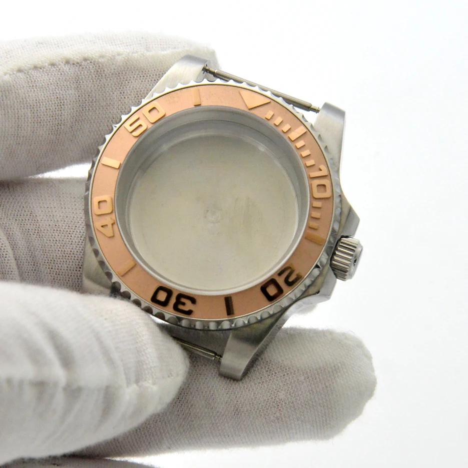 40MM Automatic Men's Yacht Watch GMT Stainless Steel Case Suitable for NH35/36 Movement Sapphire Glass Watch Accessories