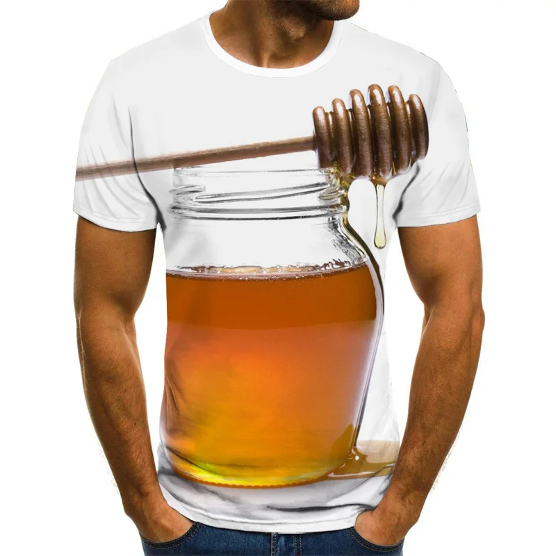 Футболка мужская с круглым вырезом милый свитшот 3D принтом топ в стиле хип хоп