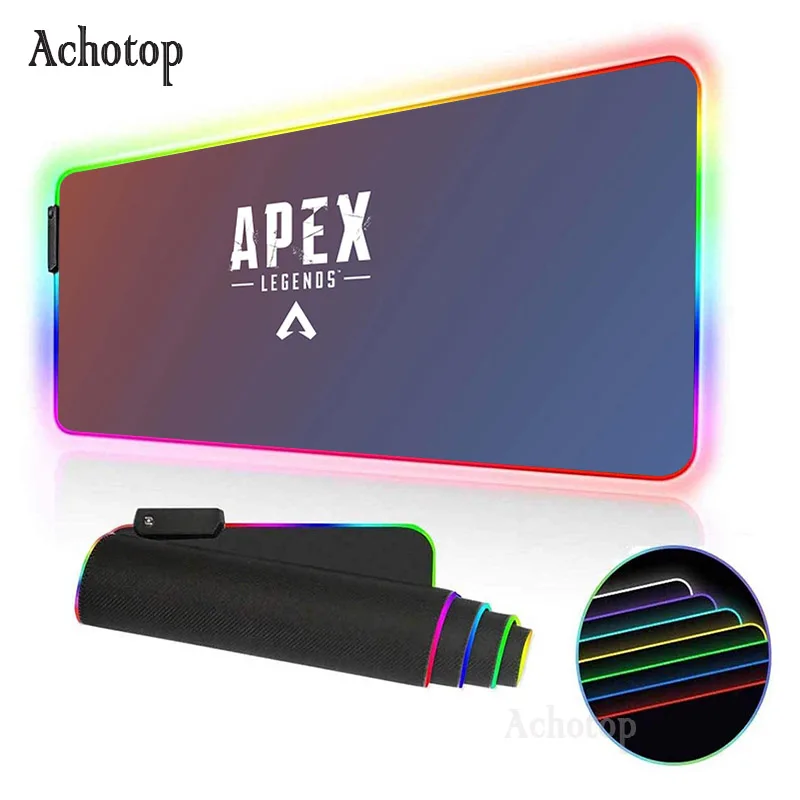 

Anime RGB Mouse pad speed mouse Mat Large E-sports Gamer APEX Legends Led Computer Mousepad Carpet for Keyboard Desk Mat 900x400