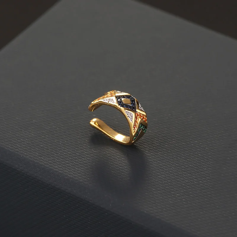 Fashion Charm Sterling Silver Copy 1:1 Large Multicolor Sliding Mono Ear Jacket With Stripes Women Luxury Jewelry Gift | Украшения и