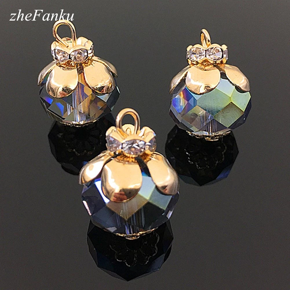 Подвески из сплава с инкрустированным стеклом разноцветные стеклянные подвески