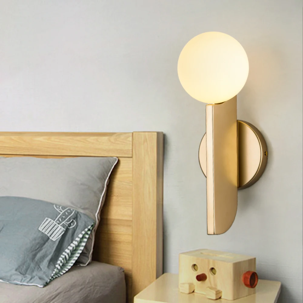 Zerouno Wall Light Fixture 220V Moon Shade Mounted Bedroom Living Room Decoration Led Lamp Aluminum Acrylic Ball Lighting | Лампы и