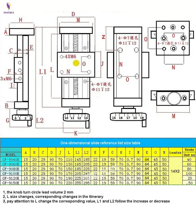GF9040E Precision Vertical Slide Table Screw Carriage Z Axis Linear Dovetail One-Dimensional Sliding Wide 90 Stroke 40MM |