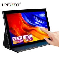 uperfect touch screen portable monitor 1920%c3%971280 fhd ips 12 3 inch display monitor for raspberry pi switch laptop phone samgsung