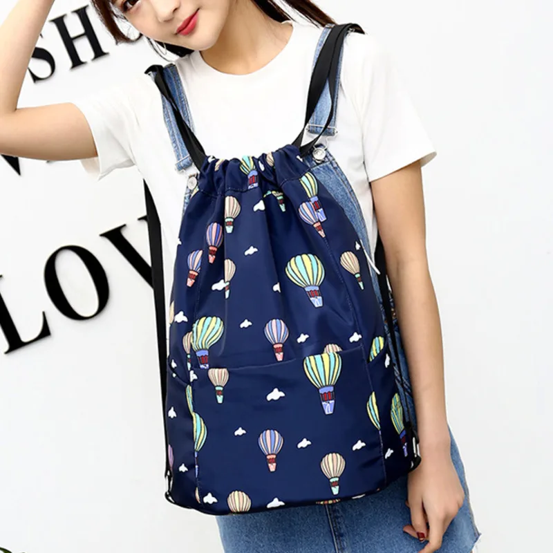 

Водонепроницаемый рюкзак из ткани «Оксфорд» для женщин, многофункциональная вместительная спортивная сумка на шнурках, уличные спортивны...