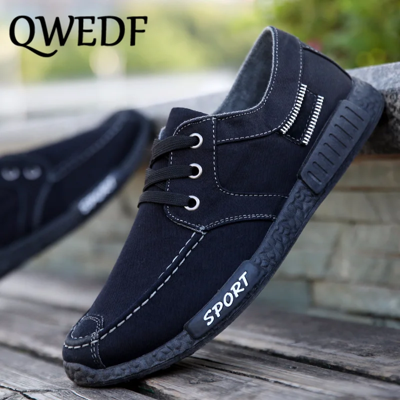 Мужские текстильные туфли повседневная обувь из денима на шнуровке дышащие