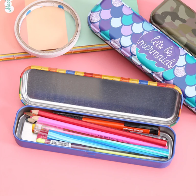 Creative Metal Stationery Box Korean Multi-Functional Tin Pen For Primary School Students | Канцтовары для офиса и дома
