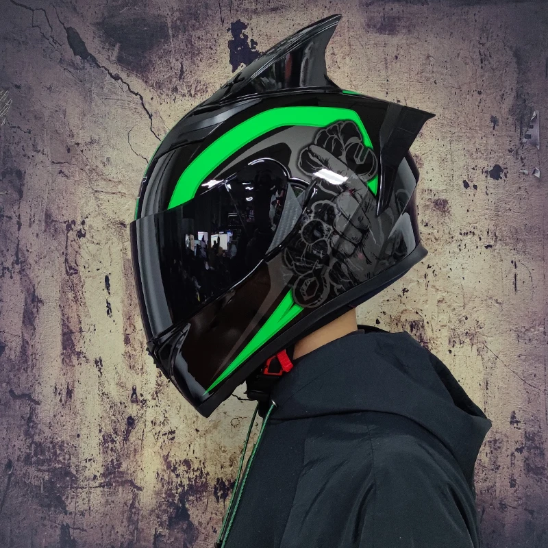 Мотоциклетный шлем на все лицо всесезонный универсальный для мужчин и