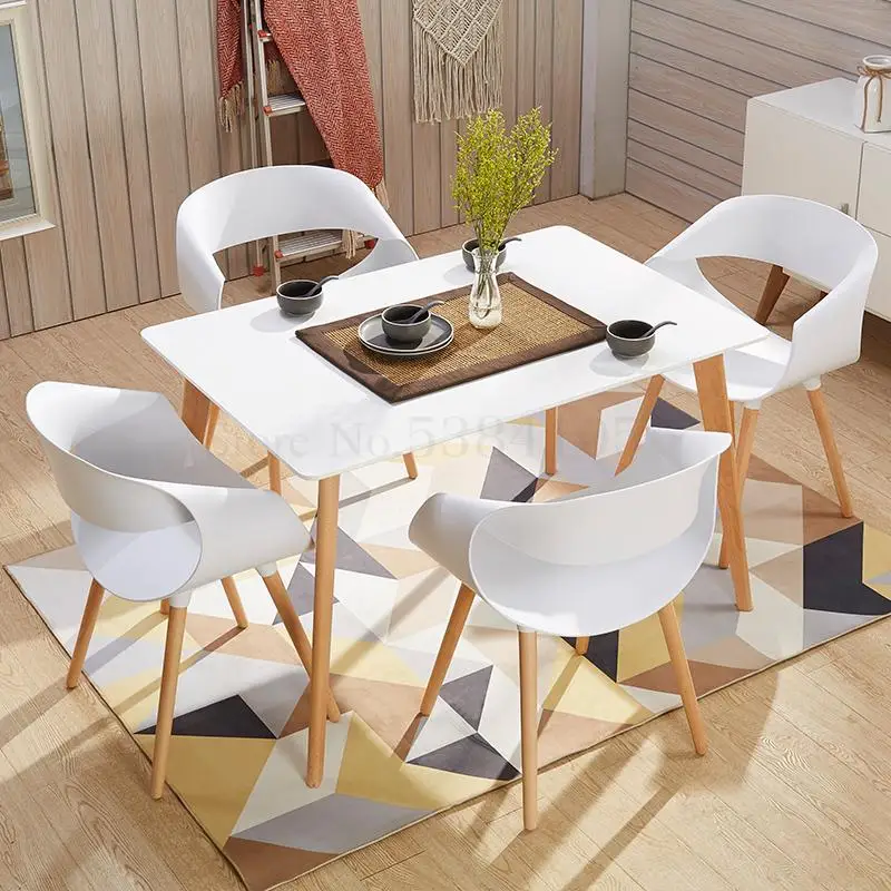 Белый стул креативный модный простой современный со спинкой офисный стол и