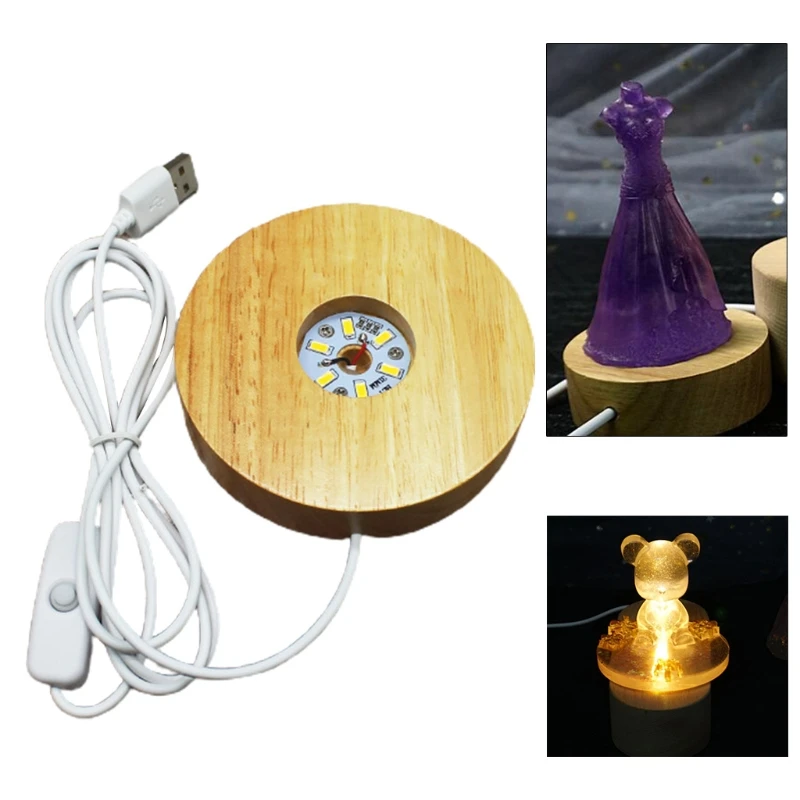 

Ручной орнамент Ночник светильник ed подставка деревянный светодиодный светильник из хрустального стекла полимерная основа