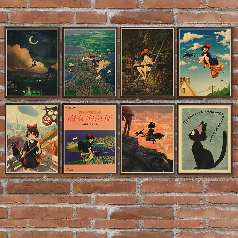 

Kiki's Delivery Service Kraft Paper Posters Wall Stickers Home Furnishings Decorative Paintings Gifts