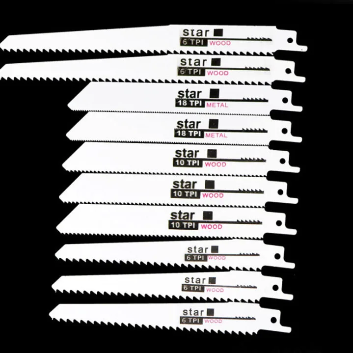 

10pcs Reciprocating Saw Blades Saber Saw Handsaw Multi Saw Blade For Cutting Wood Metal PVC Tube Power Tools Accessories