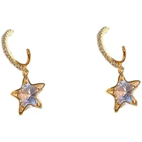 new trend glisten zircon star pendant for women girls drop earrings rhinestone hoop earring fashion jewelry earrings gifts