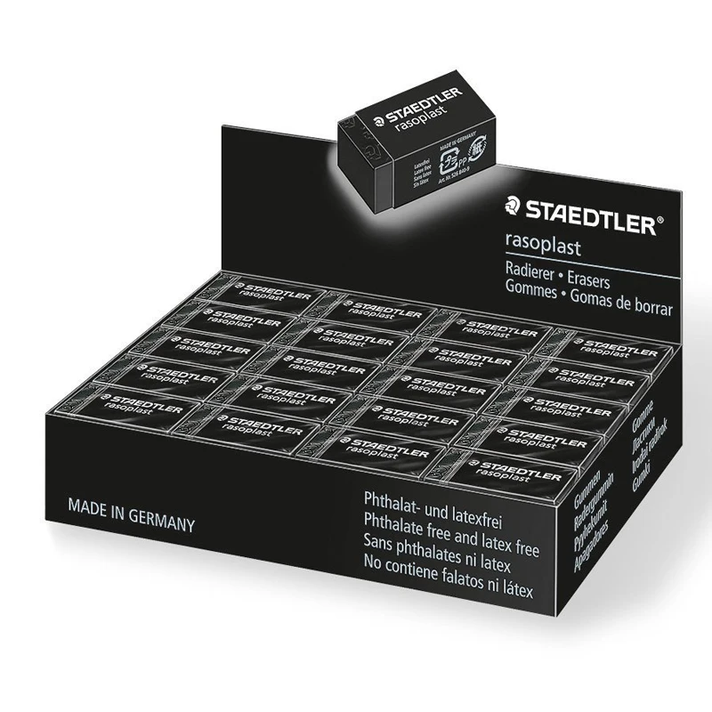 

STAEDTLER Rasoplast Black Pencil Eraser Professional Painting Art Rubber Kawaii Student Gift Creative Stationery School Supplies