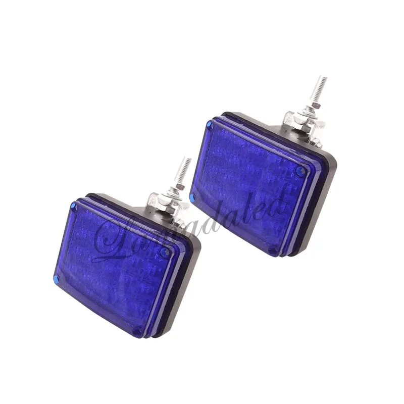 DC12V красный синий квадрат 40LED высокий яркий полицейский Мотоцикл Передние стробоскопы мигающая сигнальная лампа - Цвет: both blue