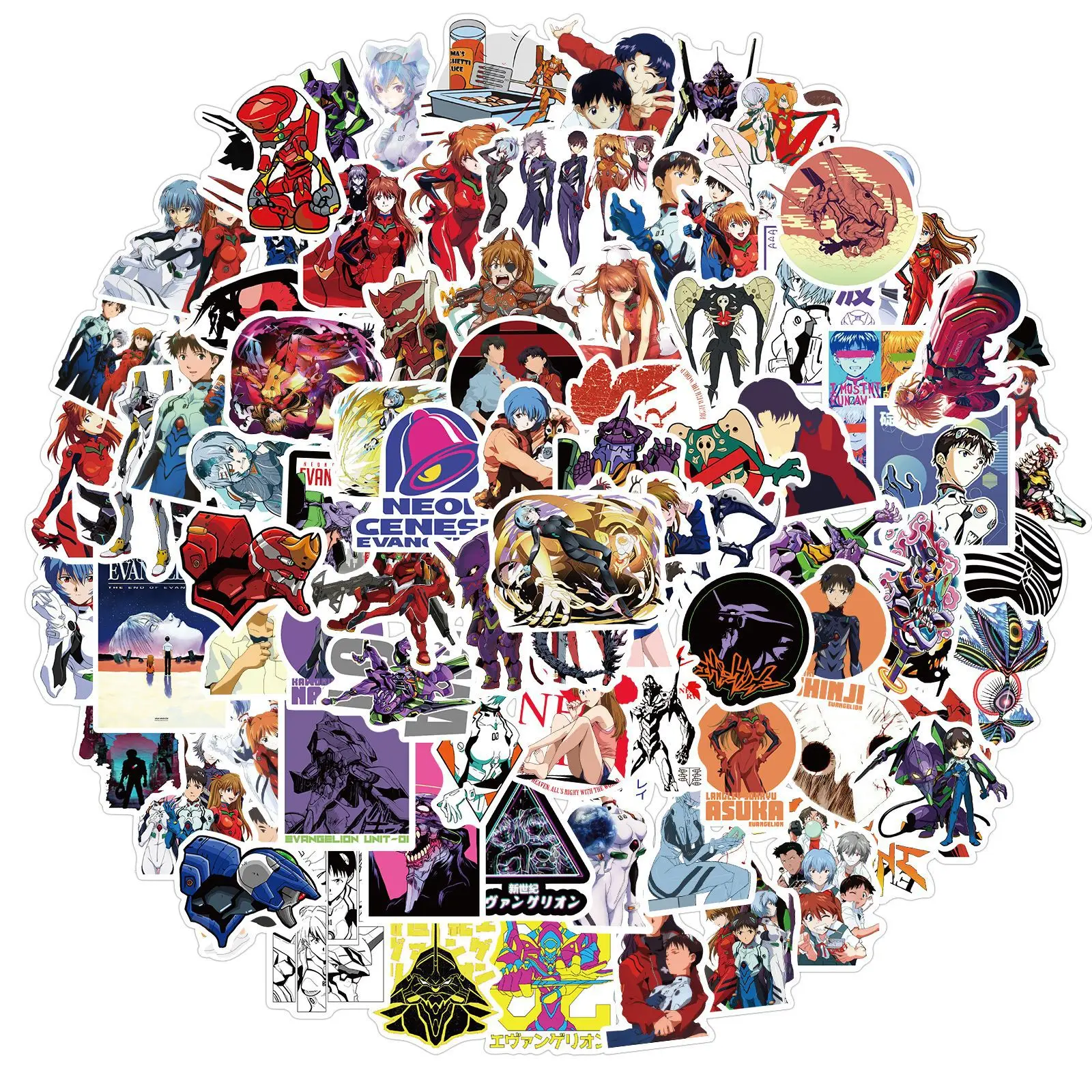 

10/50/100Pcs Anime Stickers Evangelion Genesis Japanese Decal Waterproof DIY Graffiti Guitar Car Suitcase Toys Cartoon Sticker