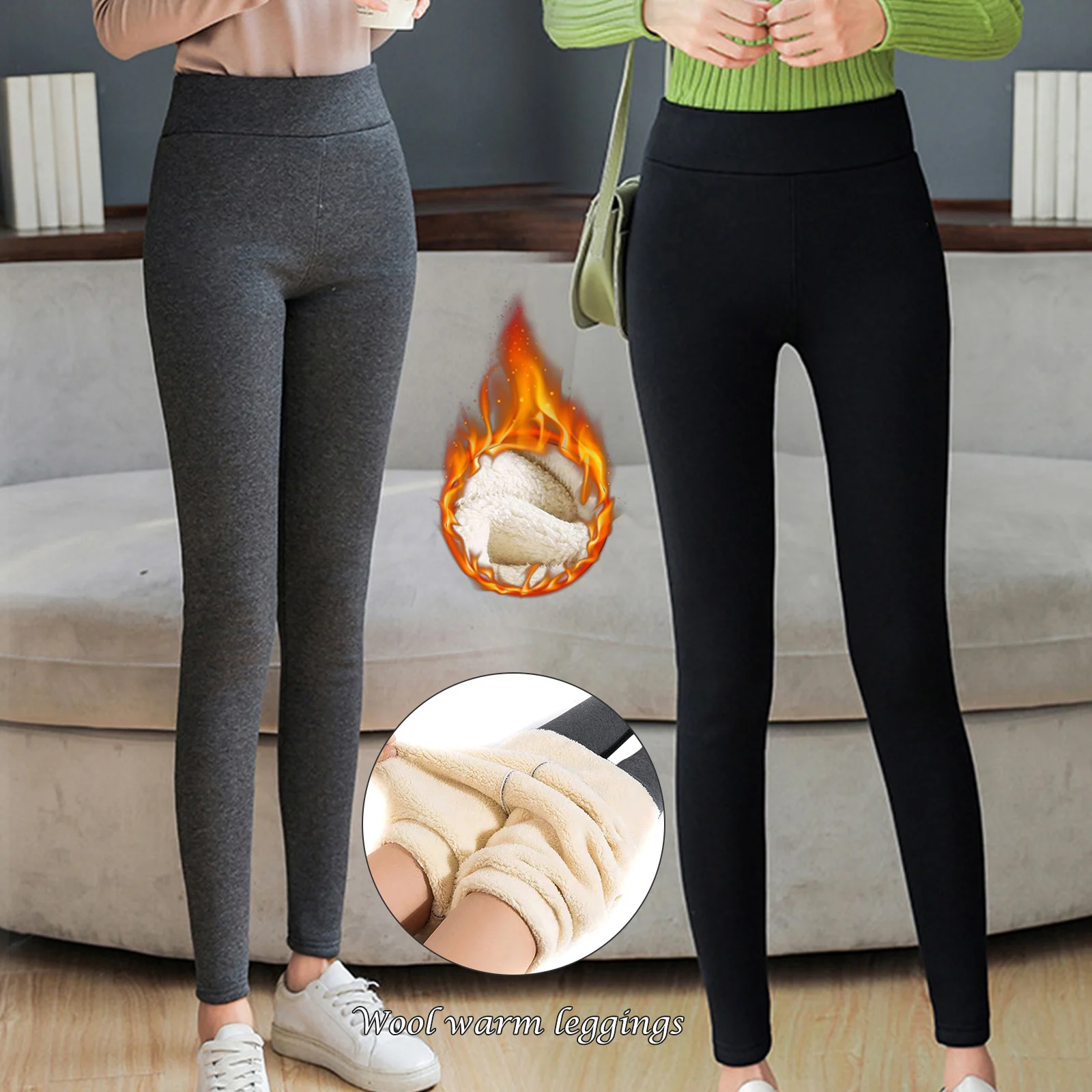 

Women's Winter Warm Fleece Lined Leggings - Thick Tights Thermal Pants Thermal Leggings Layer Bottom Underwear Warm New