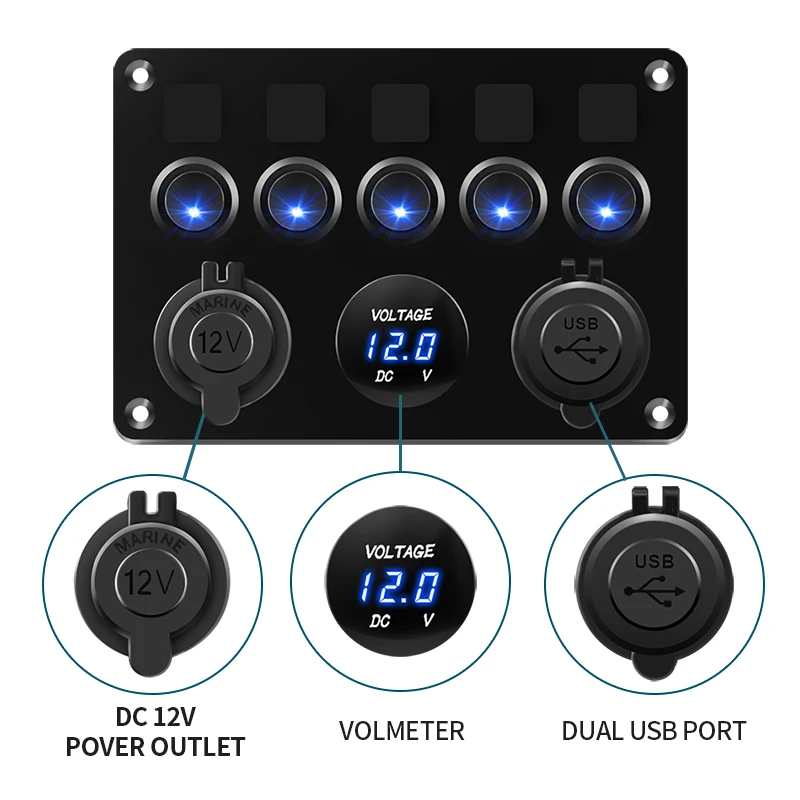 Панель переключателя для автомобиля лодки 5 групп яхты фургона грузовика