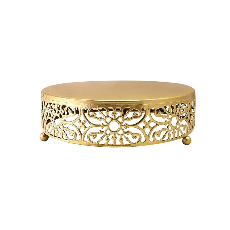 

Round Metal Cake Stand Holder Dessert Cheese Cupcake Display Plate Platter Tray
