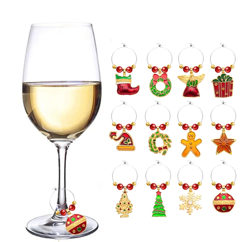 

Идея для нового продукта 2022, аксессуары для вина, Рождественские Подвески для определения бокалов