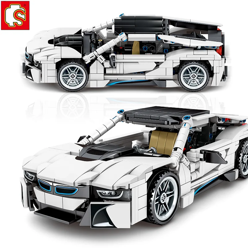 SEMBO блок 701603 BMWed Ferraried Супер гоночный автомобиль спортивный модель diy строительный