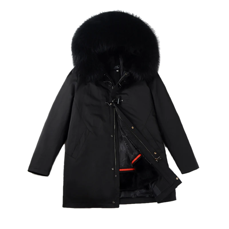 Новинка Модные мужские куртки из натурального меха кролика пальто парка с