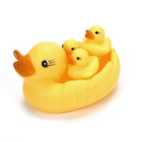 2021 cute lovely mummy baby rubber race squeaky ducks family bath toy kid game toys 1 big 3 small duck animalking shower toy