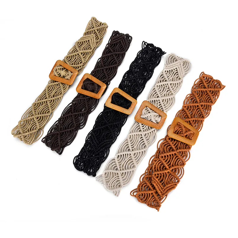 

Women Belts Trapezoid Buckle Retro Faux Leather Girl Vintage Strap Ladies Fashion Waist Cealing Waistband Without Holes