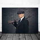Плакат с изображением пистолета острые козырьки, настенное украшение для дома, сериал, художественный декор, постеры, картины на холсте без рамки