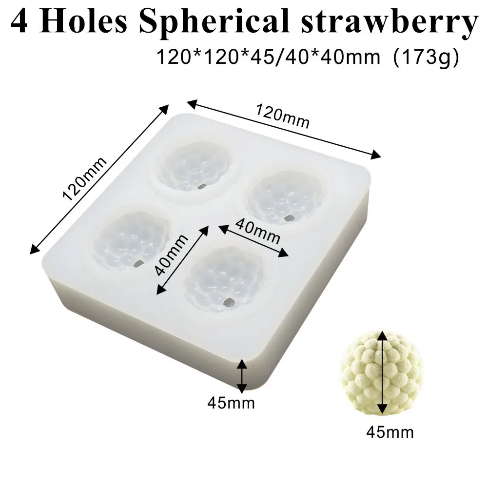 Spherical Strawberry SHENHONG холодный Летний Фруктовый Торт Форма для выпечки французский десерт художественный мусс силиконовые 3D формы для выпечки кондитерские изделия для дома вечерние свадебные - Цвет: Spherical Strawberry