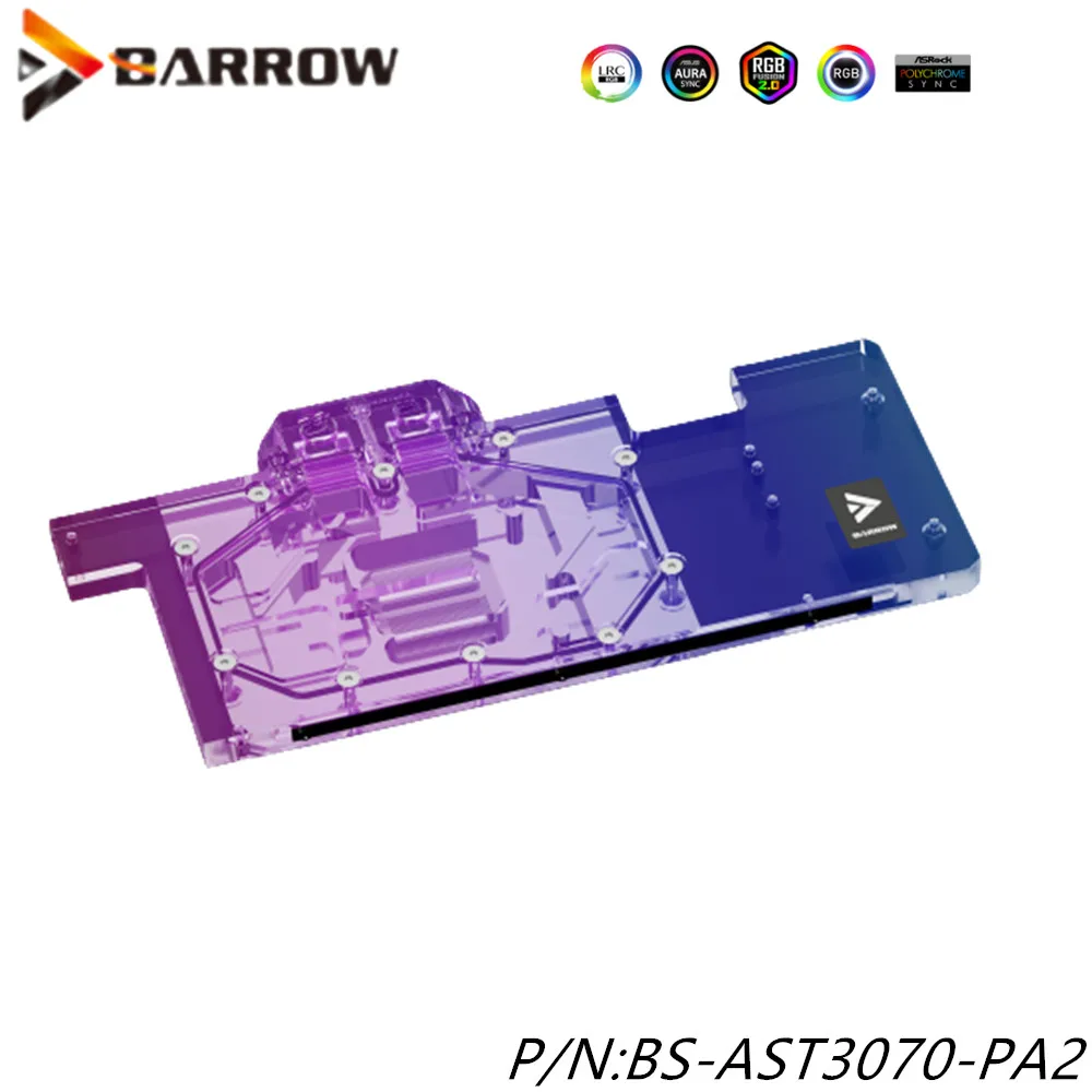 

Barrow GPU Water Block For ASUS TUF RTX 3070 Gaming Video Card, VGA Cooler, Radiator 5V 3Pin M/B SYNC, BS-AST3070-PA2