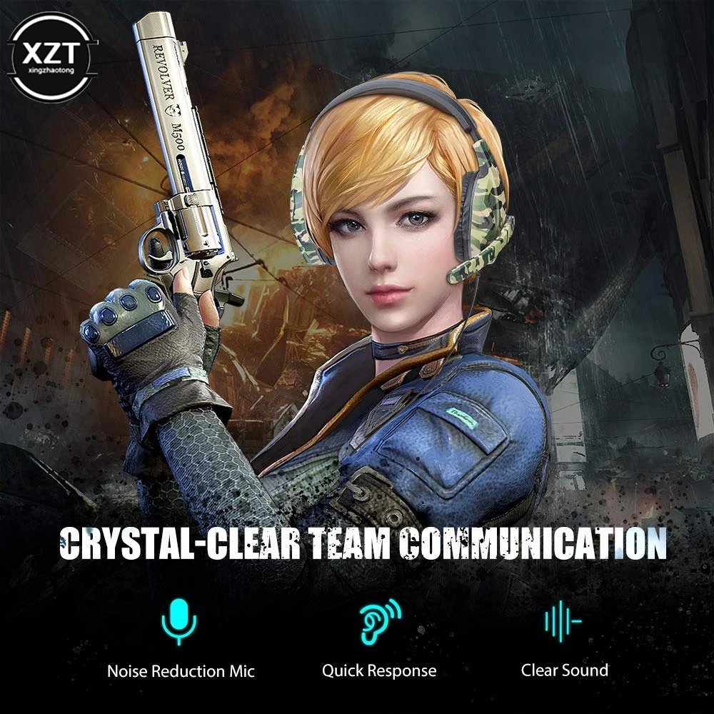 3 5 мм Джек камуфляж игровая гарнитура крутой геймер наушники для PS4 PS3 Xbox