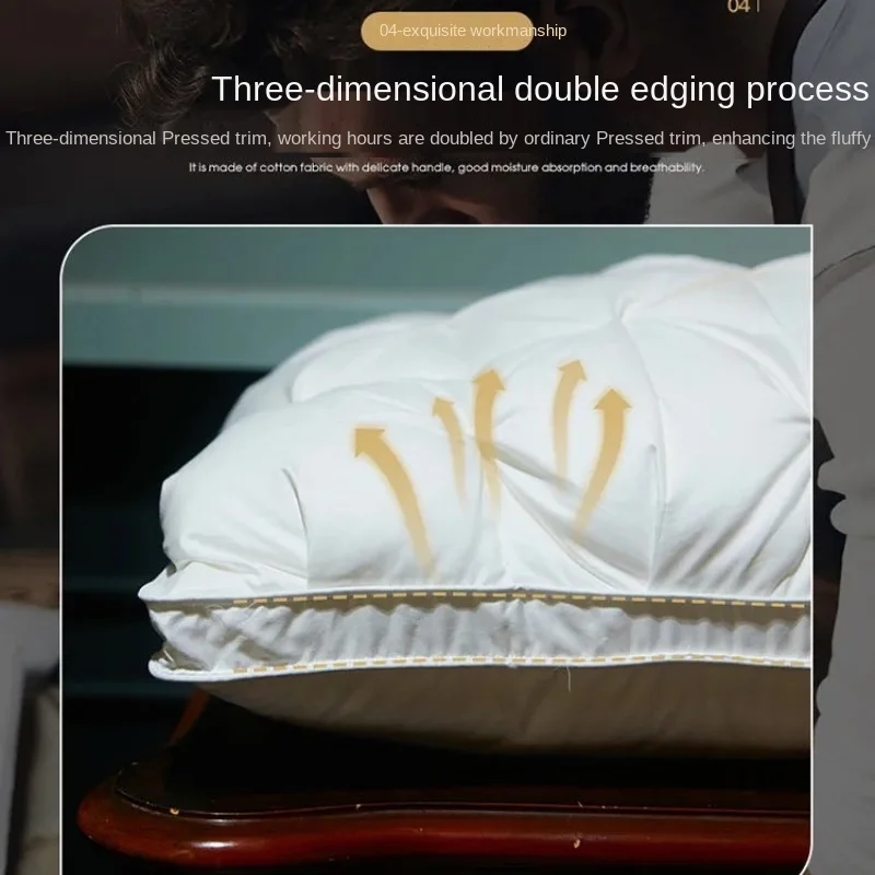 Подушка для кровати с гусиным пухом и перьями сна подушка пятизвездочного отеля