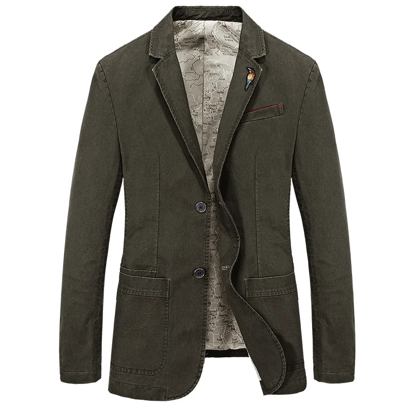 

Autumn Brand Men's Cotton Blazer Slim Groom Suit Jacket Latest Coat Designs High Quality Blazers Plus Size S-4XL
