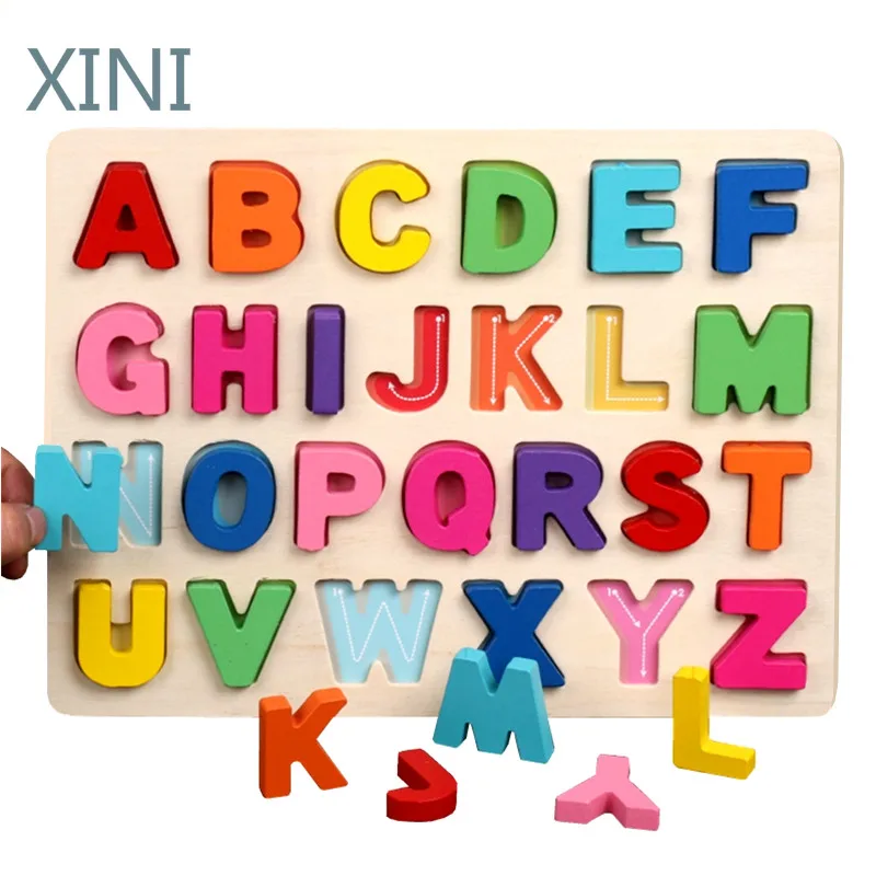 

Деревянные игрушки XINI, алфавиты, цифровые Пазлы для детей, Игрушки для раннего развития, буквы для детей, Бор, обучающее образование, подарки...
