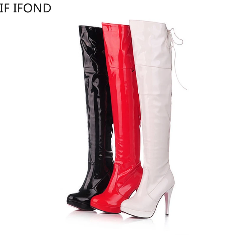 Женские ботфорты IF IFOND весенне-осенние с круглым носком на платформе и высоком