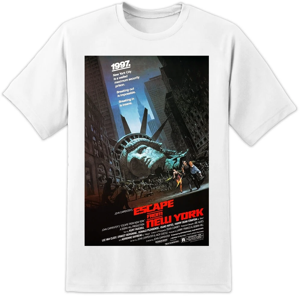 Джон плоттерс бег из Нью-Йорка постер фильма футболка огромный принт! Забавная